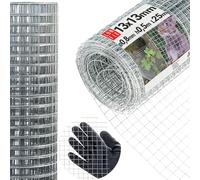 Grillage à mailles fines, 13x13 mm, 0,8 mm, 0,5x25 m, Métal | Grille anti-campagnol, Grille anti-souris, Fil de fer pour volière, Kaninchendraht, Hasendraht, Kaninchenzaun