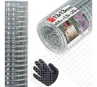 Grillage à mailles fines 13x13 mm 0,8 mm - 1,5x25 m (150x2500 cm) Grille anti-campagnol Fil de fer pour lapins Fil de fer pour lièvres Grille anti-souris Fil de volière Fil de protection contre les