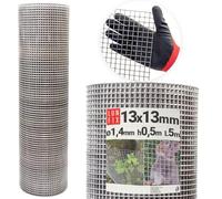 Grillage à mailles fines 13x13 mm 1,4 mm - 0,5x5 m (50x500 cm) Grille anti-campagnol Fil de fer pour lapins Fil de fer pour lièvres Grille anti-rongeurs Fil de volière Fil de clôture Lapin en métal