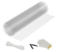 Grillage à poules, 40 cm x 5 m, mailles fines 15 x 25 mm, grillage pour clapiers et enclos à lapins, acier, argent