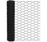 Grillage À Poules Noir En Acier Galvanisé Et PVC, Maille Hexagonale 0,8 Pouce, Rouleau 35 x 400 cm, Jardin Clôture DIY