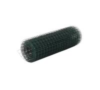 vidaXL Grillage acier revêtu de PVC 25 x 0,5 m Carré Vert Clôture jardin
