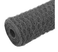 Grillage acier PVC - GKO - 25x0,75 m - Gris - Mailles hexagonales - Longueur de la maille 36 mm
