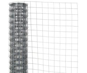 Grillage Carré Acier Galvanisé Soudé Nature, Maille 6,4 mm, 1 x 3 m, Gris