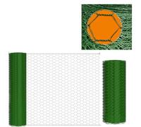 Grillage de 0,5 m de haut - Grillage métallique à mailles fines revêtues de plastique - Clôture de jardin - Longueur : 25 m - Taille du trou : 25 mm - Fil trempé à chaud