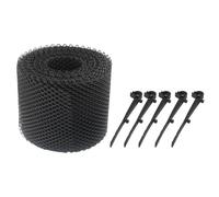 Grillage de protection cheneau pour gouttière filet gouttiere toiture universel grille cheneau anti contre feuilles oiseau rongeur goutinières toit plat，Plastique 150mmx20m avec 15 crochets