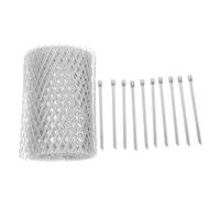 Grillage de Protection pour Gouttière en Aluminium, 236x5,9 Pouces | Maille Métallique Renforcée, avec 10 Attaches Fixes, pour Gouttières Aluminium ou PVC et Canalisations