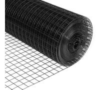 Grillage de sécurité soudé, revêtement vinyle noir, calibre 16, dimensions : 24 pouces x 50 pieds, maille de 1 pouce