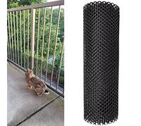 Grillage de terrasse noir pour animaux domestiques et volaille - 1,5 x 20 m - Clôture en plastique idéale pour poulet, lapin, chat, chien, canard et protection de jardin avec attaches à glissière