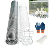 Grillage galvanisé 0.5mx10m maille fine 0,63mm, grille anti rongeur,grillage à poule, enclos lapin, volière, protection anti rongeur, clôture jardin robuste, grillage métallique polyvalent