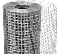 Grillage Galvanisé Maille 6 mm 50cm×2,5m, Clôture Jardin | Grillage soudé robuste en rouleau, facile à couper pour poules, lapins, volières et projets extérieurs.