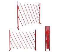 Grillage Hwc-B34, Grille Protectrice Télescopique, Aluminium Rouge/Blanc Hauteur 153cm, Largeur 28-200cm Rouge