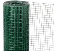 Grillage métal plastifié "Fensanet Plast 12" - 0,50 x 5 m - 12,7 x 12,7 x 0,65/0,9 mm - Vert Vert