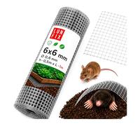 Grillage métallique à mailles fines - 6 x 6 mm - 0,6 mm - 0,5 x 1 m (50 x 100 cm) - Grillage pour lapins, campagnols, lapins, volière, clôture en métal Lun Fix