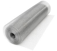Grillage Métallique Carré - Mailles env. 19x19 mm - Rouleau 25 m Hauteur 100 cm - Fil Zingué Clôture Jardin Poulailler - Barrière de Protection de Support de Plantes Grimpantes - Utilisation Extérieur
