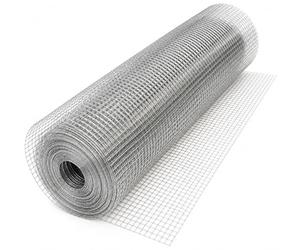Grillage Métallique Carré - Mailles env. 19x19 mm - Rouleau 25 m Hauteur 100 cm - Fil Zingué Clôture Jardin Poulailler - Barrière de Protection de Support de Plantes Grimpantes - Utilisation Extérieur