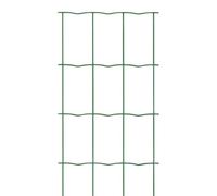 Grillage métallique, dimensions 1,25 x 25 mètres, maille 76x63 mm, fil de 2,2 mm, couleur verte