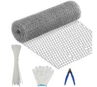 Grillage métallique hexagonal 40 cm x 10 m - Grillage métallique hexagonal - Clôture de jardin - Clôture de jardin - Galvanisé - Maille de 25 mm