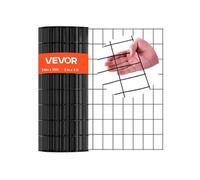 VEVOR Grillage Métallique Noir 61 cm x 7,6 m Grillage à Poule Clôture Soudé Maille 5 x 7,5 cm Rouleau de Fil en Fer Galvanisé Revêtement en Vinyle PVC Calibre 16 pour Jardin Cage à Lapins Serpents