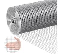VEVOR Grillage métallique soudé, 610 mm x 15,24 m, rouleau treillis métallique galvanisé à chaud maillage 12,7 x 12,7 mm clôture en fil de poule calibre 19 pour cages à lapins, jardin, petits rongeurs