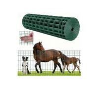 Grillage Métallique Vert Maille 5 x 10 cm Rouleau Grillage Clôture à Mouton Soudé 1 x 25 m Fil en Fer Galvanisé Revêtement Vinyle
