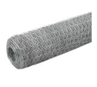Grillage pour volière - GKO - Acier galvanisé - 25x1,5 m - Argenté - Mailles hexagonales - Longueur de la maille 13 mm