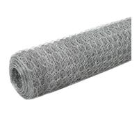 Grillage pour volière - GKO - Acier galvanisé - 25x1,5 m - Argenté - Mailles hexagonales - Longueur de la maille 36 mm