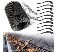 Grillage Protege Gouttiere 6 m x 16 cm Grillage de Protection pour Chéneaux avec Clips de Fixation Protection pour Gouttière 1stk(1)