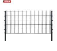 Grillage rigide, 80 x 2000 cm, Kit inclus 10 x Panneaux double barreau 83 x 201 cm et 11 x poteaux 140 cm
