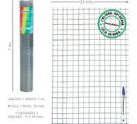 Grillage soudé galvanisé 25x25 / 1,60 / 100 cm. rouleau de 25 mètres GD.