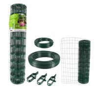 Grillage soudé - Rouleau 25x1m - épais. 2mm - Acier galvanisé plastifié - Tendeurs et câbles inclus