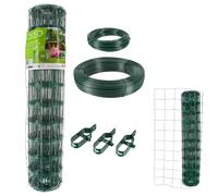 Grillage soudé - Rouleau 25x1m - épais. 2mm - Acier galvanisé plastifié - Tendeurs et câbles inclus (Maille 100 x 100 mm)