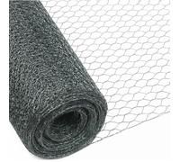 Grillage triple torsion galvanisé pour poules ou petits animaux, clôture poulailler, jardin - 25 m x 1 m - Maille 25 mm - Diam 1 mm - Gris -