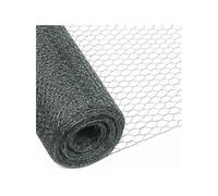 Grillage triple torsion galvanisé pour petits animaux, clôture poulailler, jardin - 25 m x 1 m - Maille 25 mm - Gris - Linxor