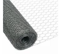 Linxor - Grillage triple torsion galvanisé pour poules ou petits animaux, clôture poulailler, jardin - 25 m x 1 m - Maille 50 mm - Diam 1 mm - Gris