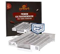grillart Générateur de fumée froide de qualité supérieure - Fumoir 100 % acier inoxydable - Escargot de qualité supérieure avec poignées - Convient pour tous les types de barbecues et réfrigérateurs