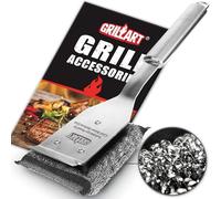 GRILLART SteamWizards Brosse de barbecue sans poils pour barbecue en plein air, kit de brosses de nettoyage pour barbecue à tête remplaçable, accessoire de barbecue, cadeau pour homme/papa
