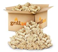 grillas® Allume-feu 15 kg - 1200 pièces en Laine écologique, avec la Cire | Allume Charbon | Briquet Grill | Laine d'allumage