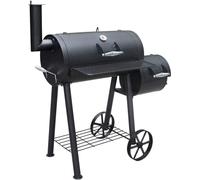 GRILLCHEF BY LANDMANN Fumoir au charbon de bois | Couvercle, cuvette à charbon et caisson de combustion dotés d'un revêtement résistant à la chaleur, grille de cuisson émaillée en 3 parties