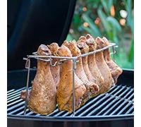 Grille à 14 fentes en acier inoxydable pour baguettes de poulet et baguettes - Construction pliable pour four et grillage