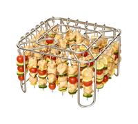 Grille à brochettes carrée en acier inoxydable réversible pour friteuse à | Friteuse à air chaud verticale pour viande, crevettes, saucisses, bœuf, extérieur, camping