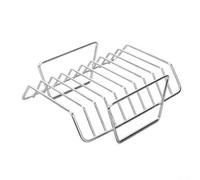 Grille à nervures pour barbecue en acier inoxydable 304 pour porc, volaille, viande, pour rôtir polyvalent pour la cuisson en plein air, grandes grillades, argent
