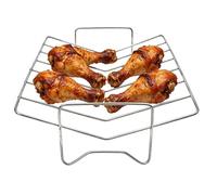Grille à rôtir à dinde en acier inoxydable réglable en forme de V résistante à la chaleur | Grille de barbecue en métal pour dinde, légumes, viande, intérieur et extérieur, barbecue, pique-nique
