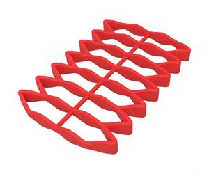 Grille à rôtir en silicone résistante à la chaleur antiadhésive pour la cuisson au four - Double face pour poulet rôti - Facile à nettoyer - Base antidérapante - Design moderne et minimaliste (rouge)