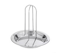 Grille à rôtir pliable en acier inoxydable avec revêtement anti-adhésif et support stable à quatre pieds pour camping, barbecue, grill, design portable amovible (Big Spender)