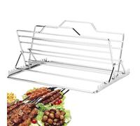 Grille à rôtir pour poulet - Support pliable en acier inoxydable | Cadre de soutien polyvalent pour la circulation de la chaleur culinaire, système de support de structure d'élévation de cuisson avec