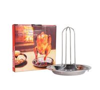 Grille à rôtir pour volaille, support de barbecue en acier inoxydable, plateau d'égouttement à dinde, support de cuisson robuste, répartition uniforme de la chaleur, barbecue de four, barbecue