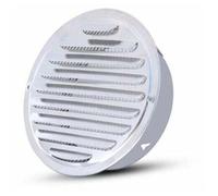 Grille aération ronde - Nosheir - Acier inoxydable avec filet anti-insectes - Pour cheminée et façade - Ø 110 mm Argent