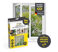 EASYmaxx Insect Protect Moustiquaire & Moustiquaire anti-pollen | avec fixation magnétique | Moustiquaire de fenêtre | Moustiquaire anti-pollen | pour fenêtres jusqu'à 130 x 150 cm | set de 2 pièces