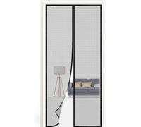 Grille anti-mouches magnétique pour l'extérieur - Rideau intérieur - Éloigne les mouches - Porte de protection magnétique - 140 x 215 cm - Noir